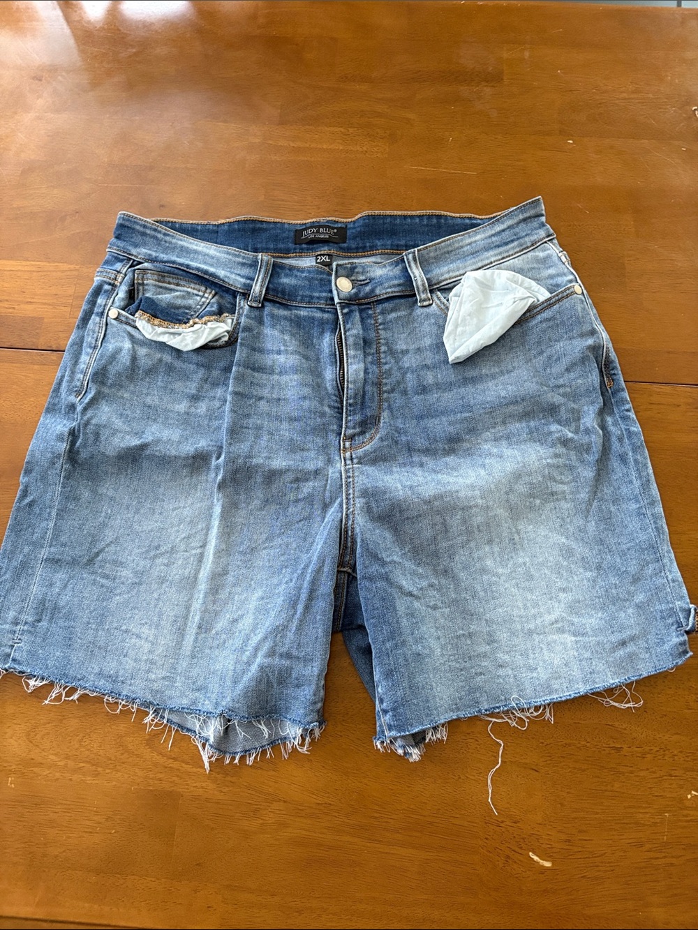 Judy Blue Light Blue Raw Hem Denim Cutoff Shorts